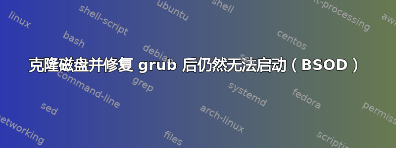 克隆磁盘并修复 grub 后仍然无法启动（BSOD）