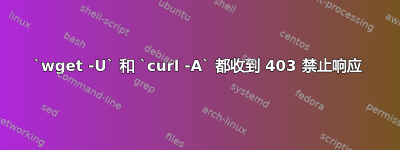 `wget -U` 和 `curl -A` 都收到 403 禁止响应