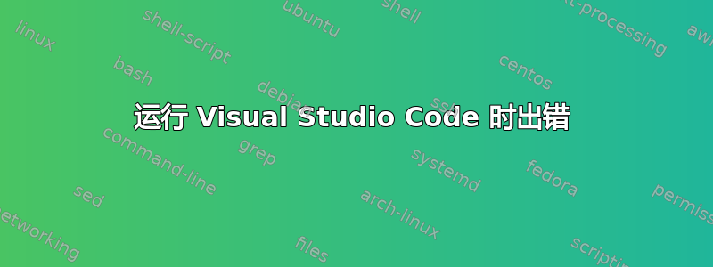 运行 Visual Studio Code 时出错