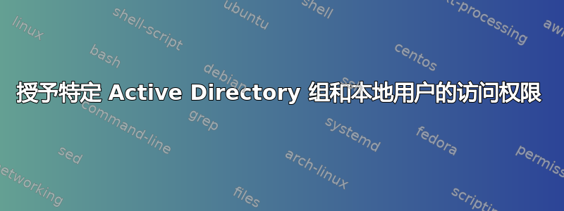 授予特定 Active Directory 组和本地用户的访问权限