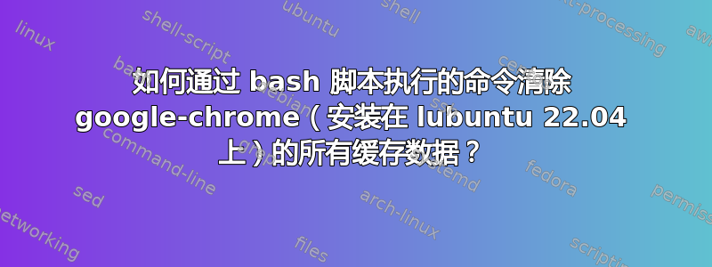 如何通过 bash 脚本执行的命令清除 google-chrome（安装在 lubuntu 22.04 上）的所有缓存数据？