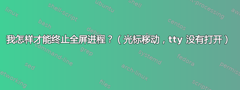 我怎样才能终止全屏进程？（光标移动，tty 没有打开）