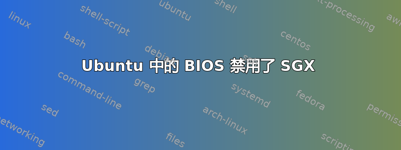 Ubuntu 中的 BIOS 禁用了 SGX