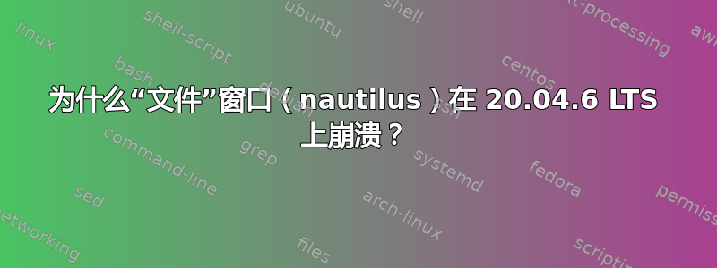 为什么“文件”窗口（nautilus）在 20.04.6 LTS 上崩溃？