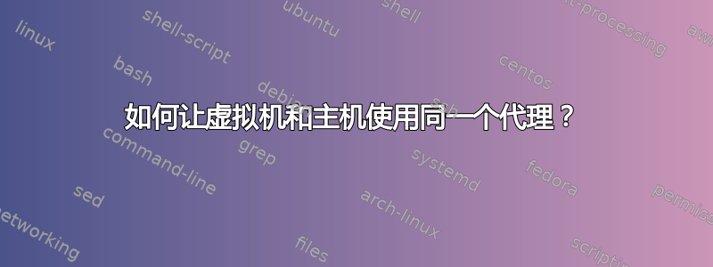 如何让虚拟机和主机使用同一个代理？