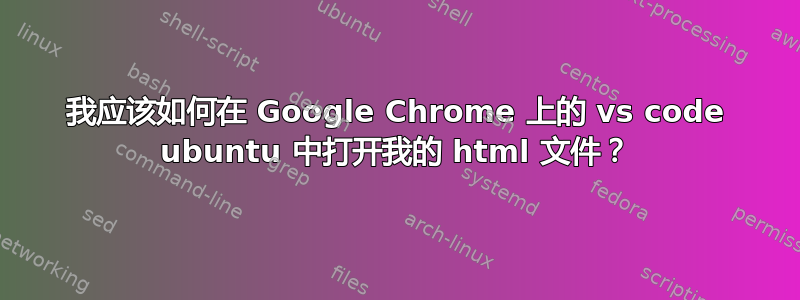 我应该如何在 Google Chrome 上的 vs code ubuntu 中打开我的 html 文件？