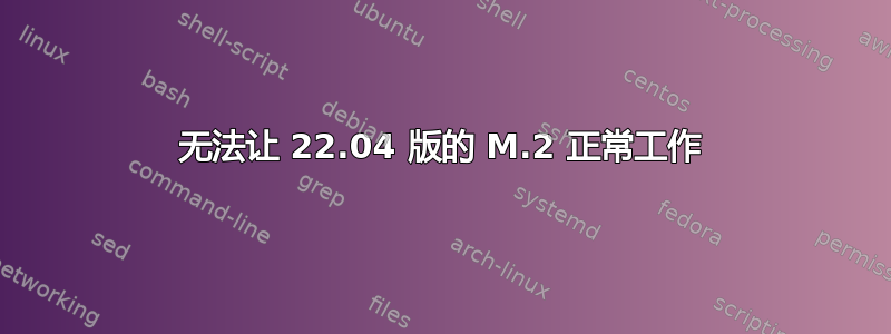 无法让 22.04 版的 M.2 正常工作