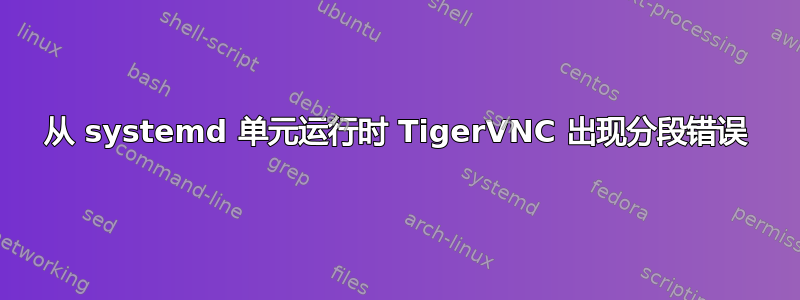 从 systemd 单元运行时 TigerVNC 出现分段错误