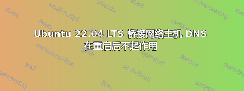 Ubuntu 22.04 LTS 桥接网络主机 DNS 在重启后不起作用