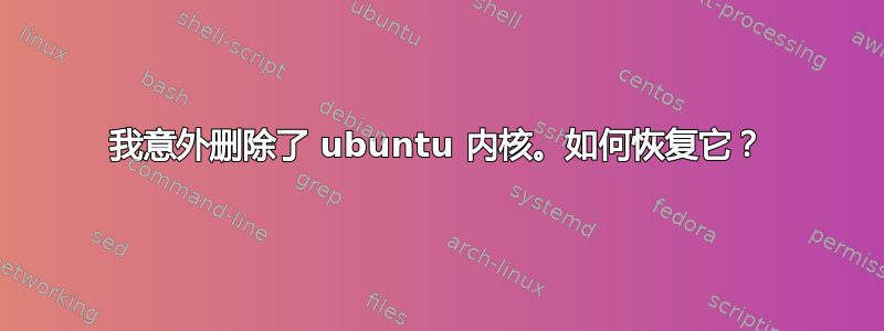 我意外删除了 ubuntu 内核。如何恢复它？