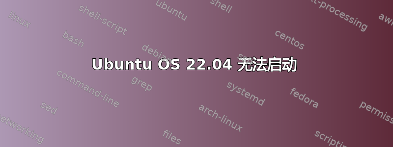 Ubuntu OS 22.04 无法启动