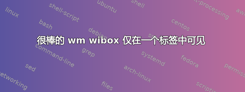 很棒的 wm wibox 仅在一个标签中可见