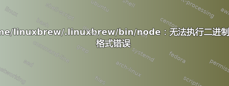 bash：/home/linuxbrew/.linuxbrew/bin/node：无法执行二进制文件：Exec 格式错误