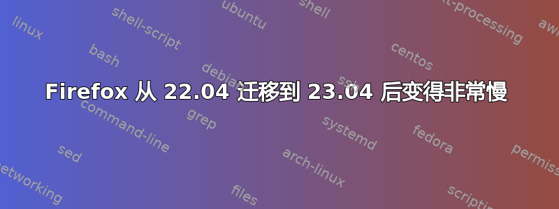 Firefox 从 22.04 迁移到 23.04 后变得非常慢