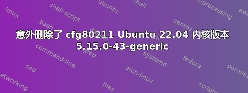 意外删除了 cfg80211 Ubuntu 22.04 内核版本 5.15.0-43-generic