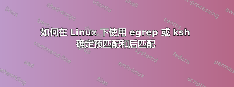 如何在 Linux 下使用 egrep 或 ksh 确定预匹配和后匹配