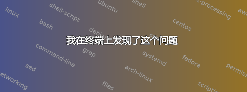 我在终端上发现了这个问题