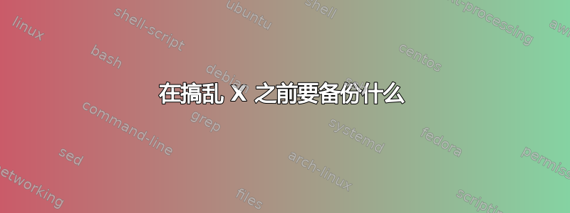 在搞乱 X 之前要备份什么