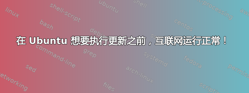 在 Ubuntu 想要执行更新之前，互联网运行正常！