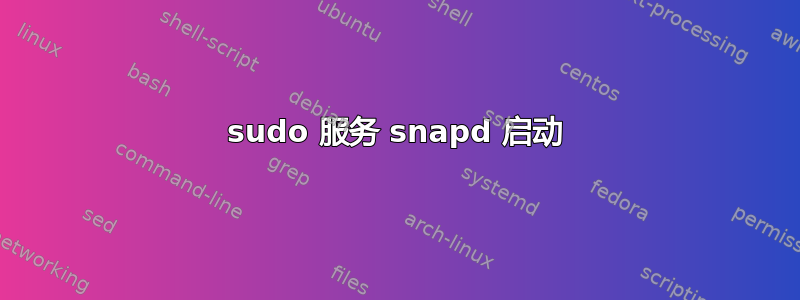 sudo 服务 snapd 启动