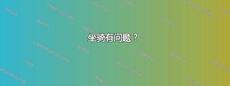 坐骑有问题？