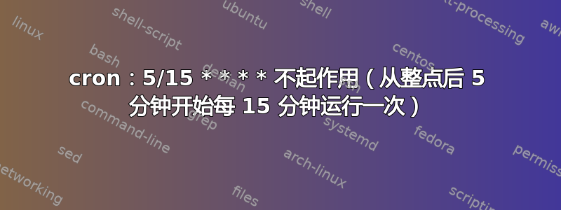 cron：5/15 * * * * 不起作用（从整点后 5 分钟开始每 15 分钟运行一次）