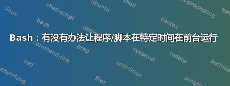 Bash：有没有办法让程序/脚本在特定时间在前台运行