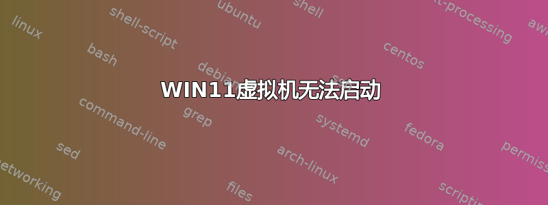 WIN11虚拟机无法启动