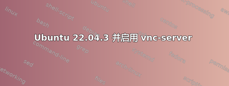 Ubuntu 22.04.3 并启用 vnc-server