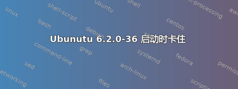 Ubunutu 6.2.0-36 启动时卡住