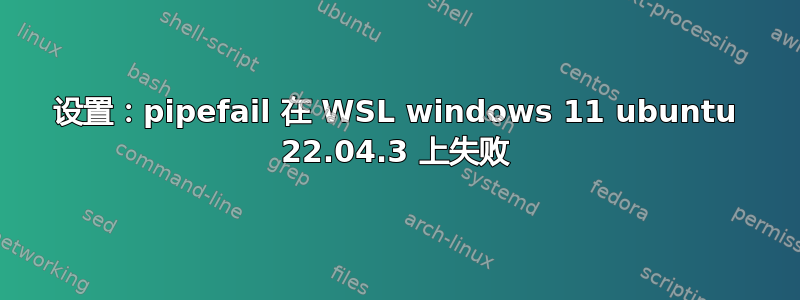 设置：pipefail 在 WSL windows 11 ubuntu 22.04.3 上失败