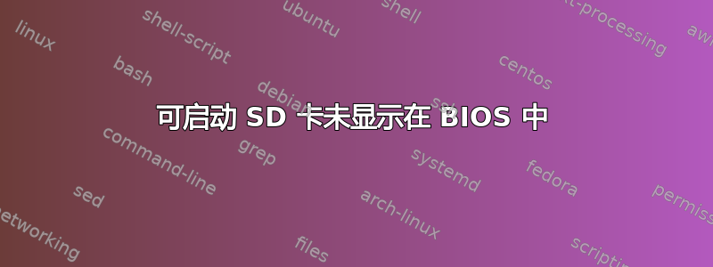 可启动 SD 卡未显示在 BIOS 中