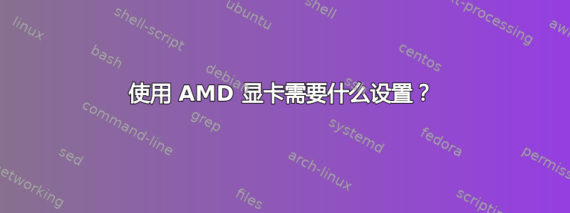 使用 AMD 显卡需要什么设置？