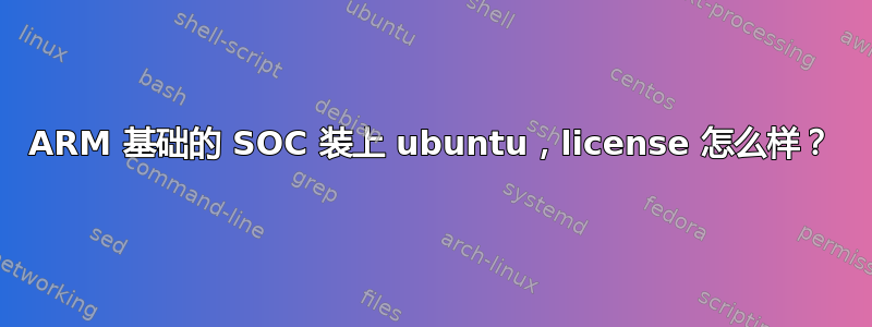 ARM 基础的 SOC 装上 ubuntu，license 怎么样？