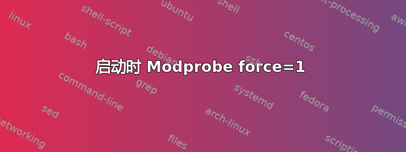 启动时 Modprobe force=1