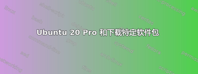 Ubuntu 20 Pro 和下载特定软件包