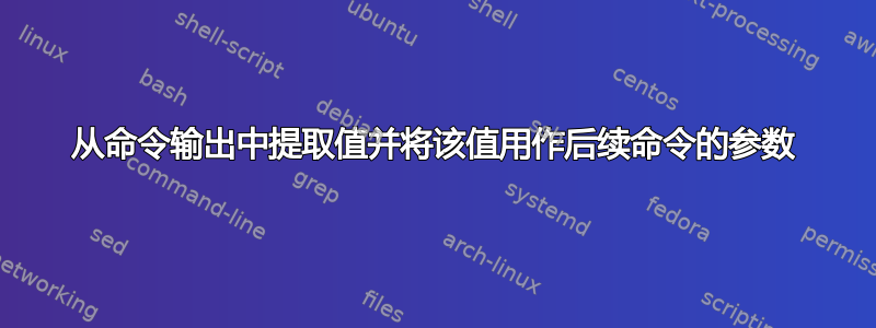 从命令输出中提取值并将该值用作后续命令的参数