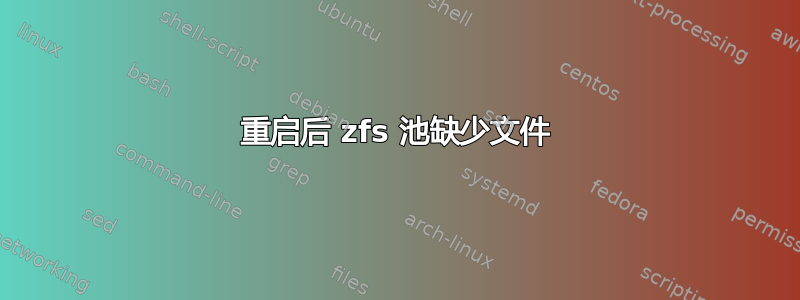 重启后 zfs 池缺少文件