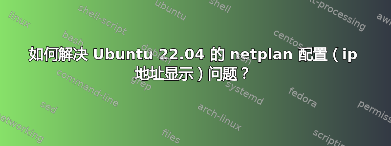 如何解决 Ubuntu 22.04 的 netplan 配置（ip 地址显示）问题？