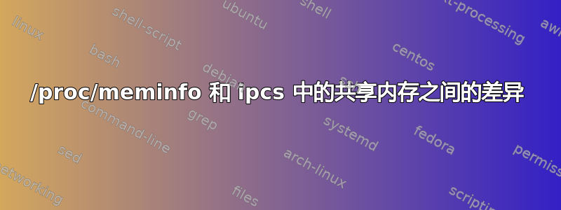 /proc/meminfo 和 ipcs 中的共享内存之间的差异