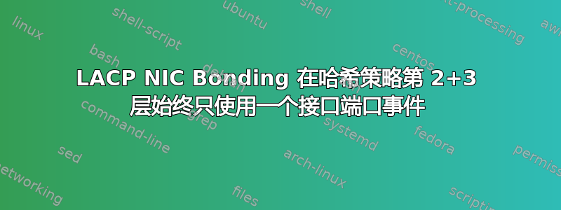 LACP NIC Bonding 在哈希策略第 2+3 层始终只使用一个接口端口事件