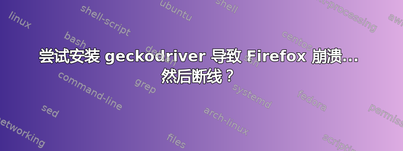 尝试安装 geckodriver 导致 Firefox 崩溃... 然后断线？