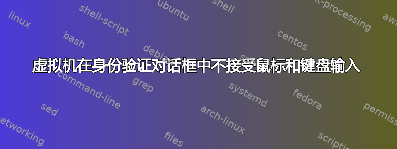 虚拟机在身份验证对话框中不接受鼠标和键盘输入