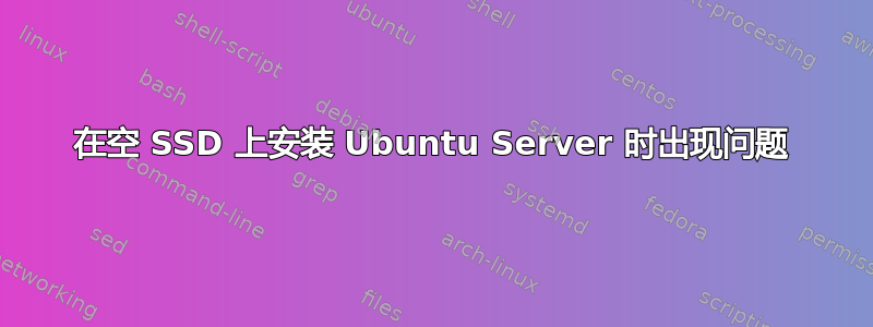 在空 SSD 上安装 Ubuntu Server 时出现问题