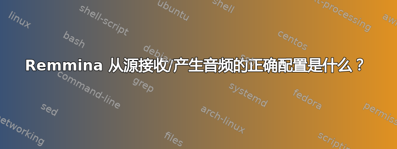 Remmina 从源接收/产生音频的正确配置是什么？