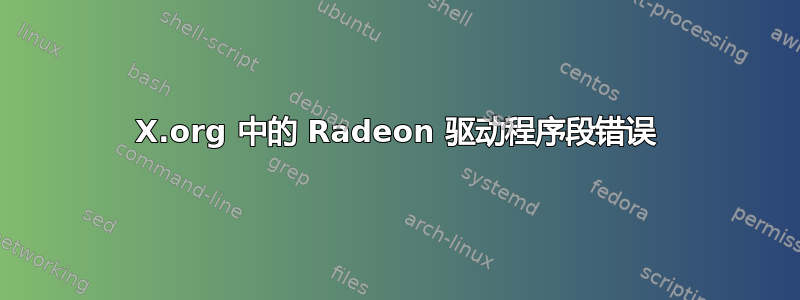 X.org 中的 Radeon 驱动程序段错误