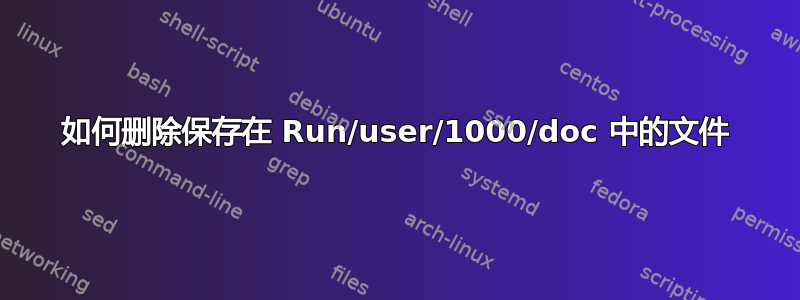 如何删除保存在 Run/user/1000/doc 中的文件