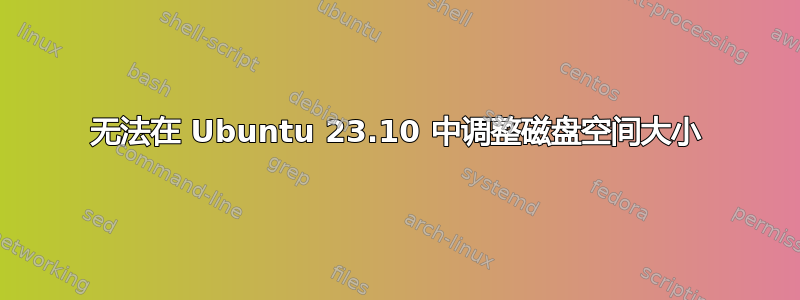 无法在 Ubuntu 23.10 中调整磁盘空间大小