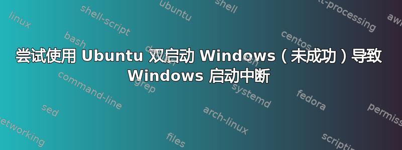 尝试使用 Ubuntu 双启动 Windows（未成功）导致 Windows 启动中断