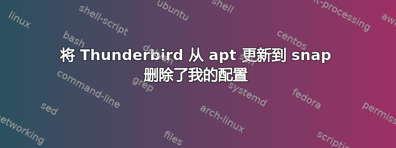 将 Thunderbird 从 apt 更新到 snap 删除了我的配置